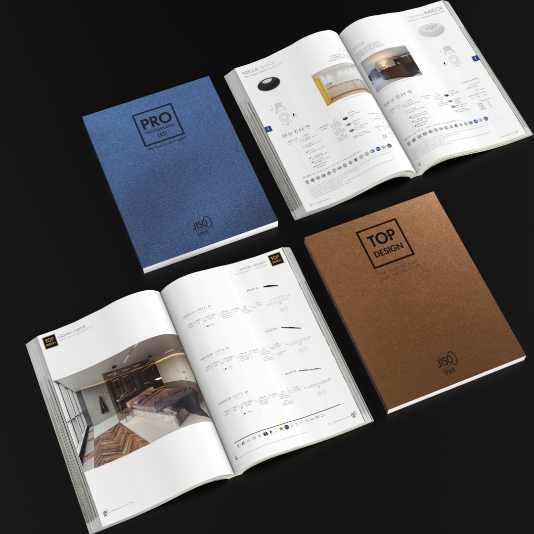 JISO Iluminación presents its new TOP Design and PRO Professional catalogues